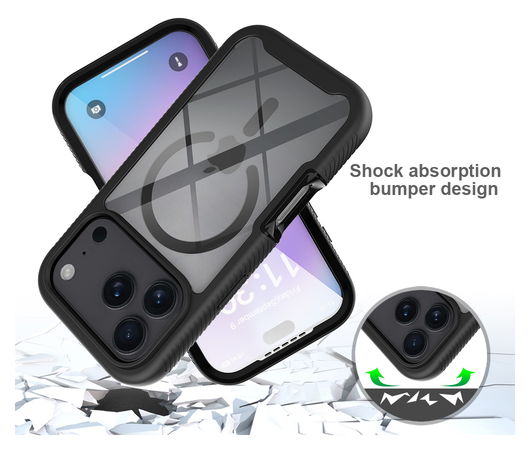 Apple iPhone 17 Pro Hoesje Full Protect 360° Cover met MagSafe Zwart afbeelding 3