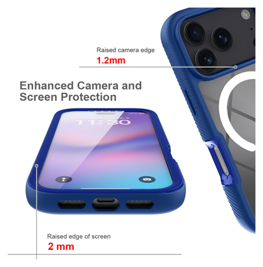 Apple iPhone 17 Pro Hoesje Full Protect 360° Cover met MagSafe Blauw afbeelding 5