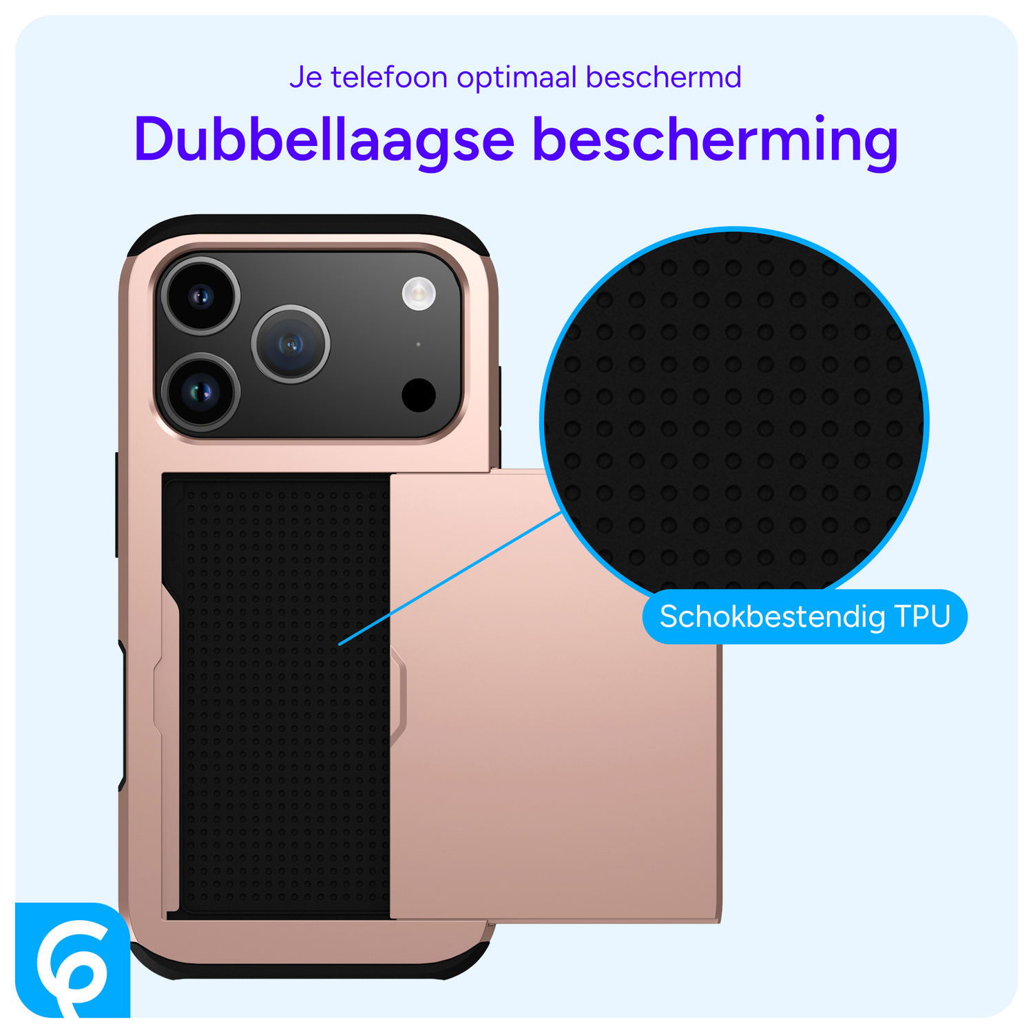 Apple iPhone 17 Pro Hoesje met Slider Kaarthouder Back Cover Roze afbeelding 8