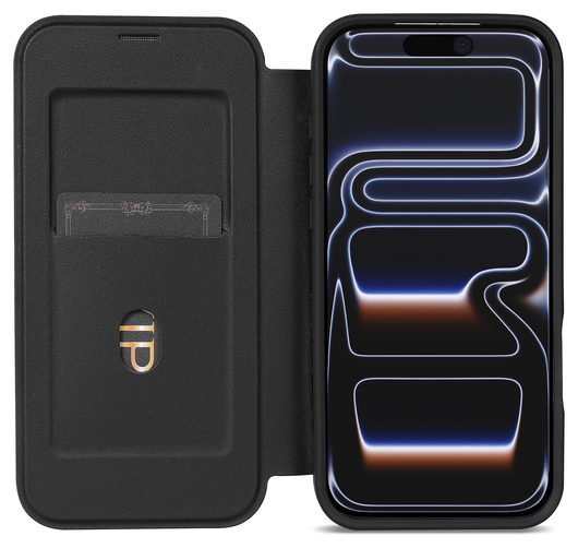 Apple iPhone 17 Pro Hoesje met MagSafe Book Case Transparant Zwart afbeelding 1