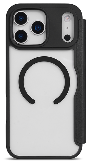 Apple iPhone 17 Pro Hoesje met MagSafe Book Case Transparant Zwart afbeelding 5