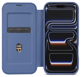 Apple iPhone 17 Pro Hoesje met MagSafe Book Case Transparant Blauw afbeelding