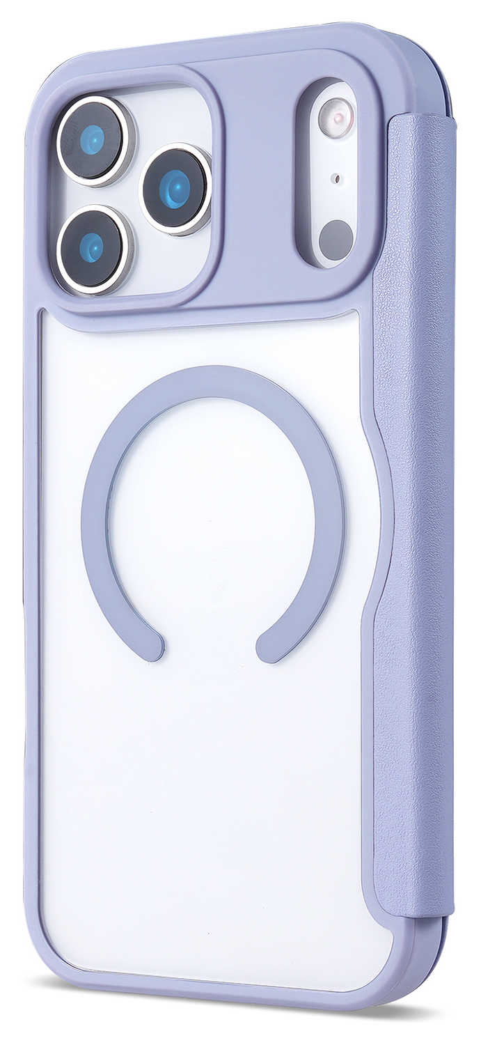 Apple iPhone 17 Pro Hoesje met MagSafe Book Case Transparant Paars afbeelding 6