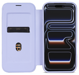 Apple iPhone 17 Pro Hoesje met MagSafe Book Case Transparant Paars afbeelding