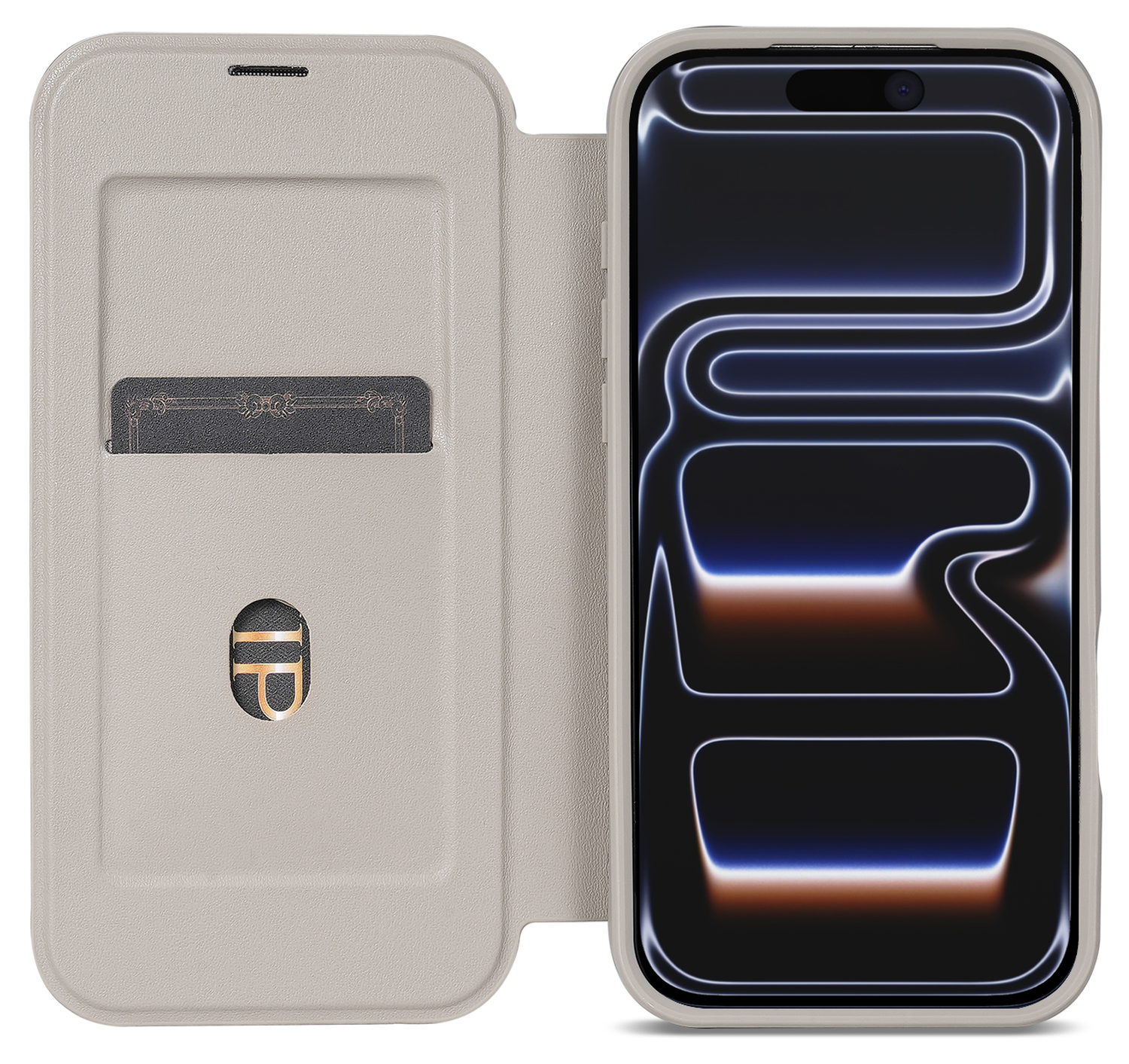 Apple iPhone 17 Pro Hoesje met MagSafe Book Case Transparant Beige afbeelding 1