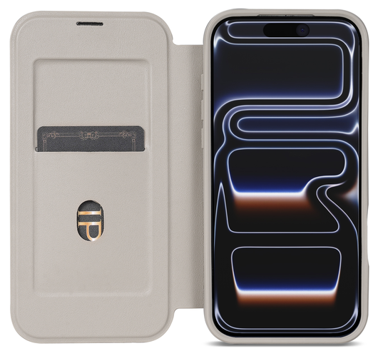 Apple iPhone 17 Pro Hoesje met MagSafe Book Case Transparant Beige afbeelding 1