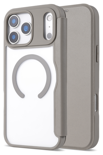 Apple iPhone 17 Pro Hoesje met MagSafe Book Case Transparant Beige afbeelding 3