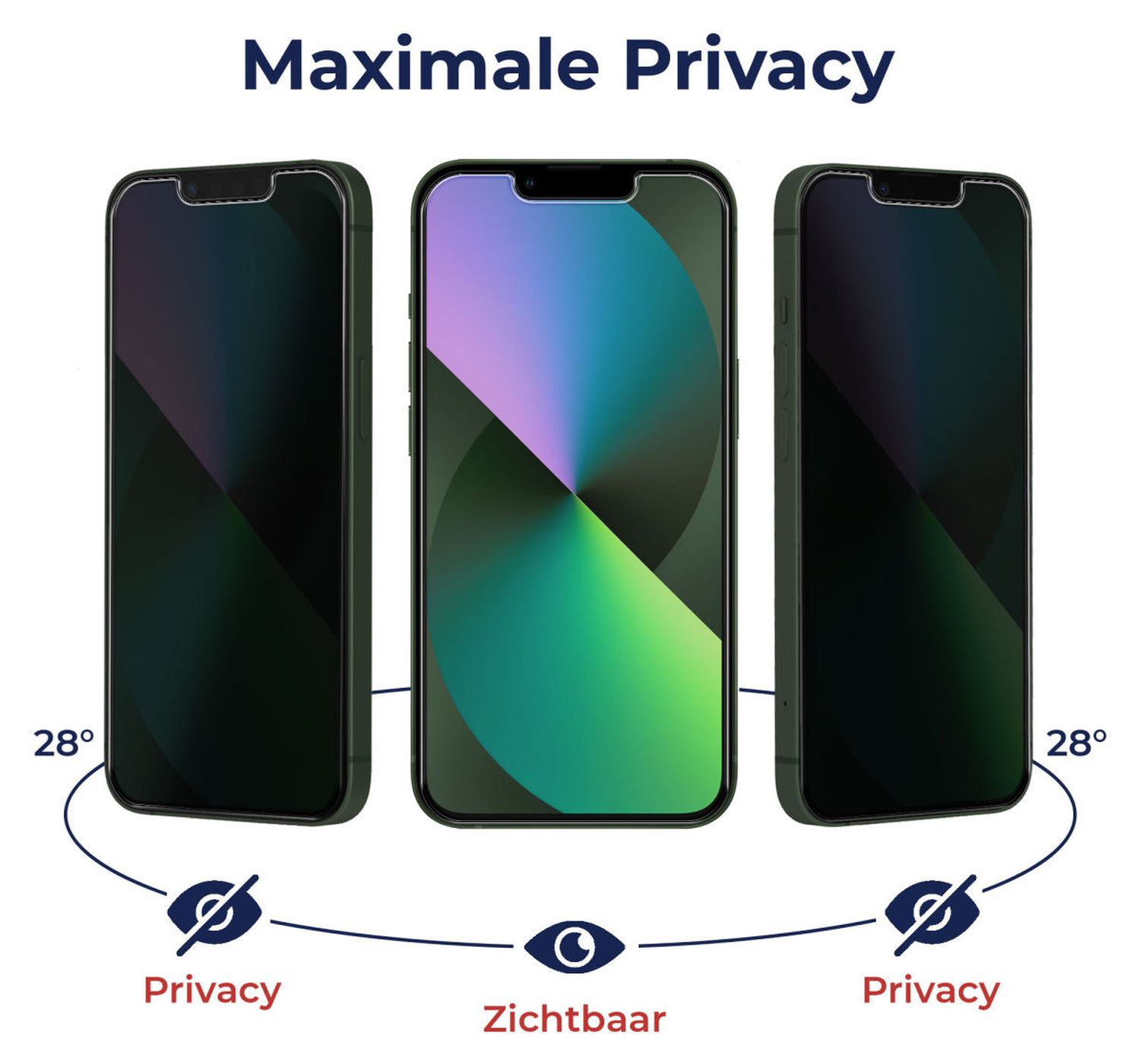 Rosso iPhone 17 Pro 9H Tempered Glass Screen Protector Privacy afbeelding 4