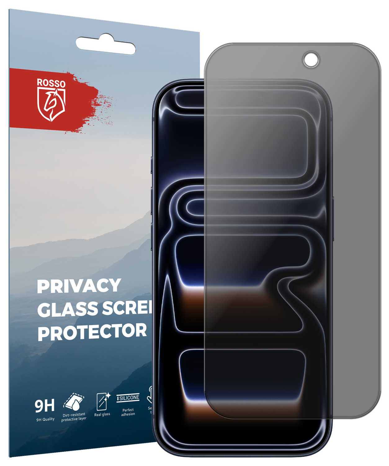Rosso iPhone 17 Pro 9H Tempered Glass Screen Protector Privacy afbeelding 1