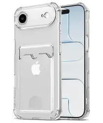 Apple iPhone Air Hoesje Dun TPU met Pasjeshouder Back Cover Transparant afbeelding
