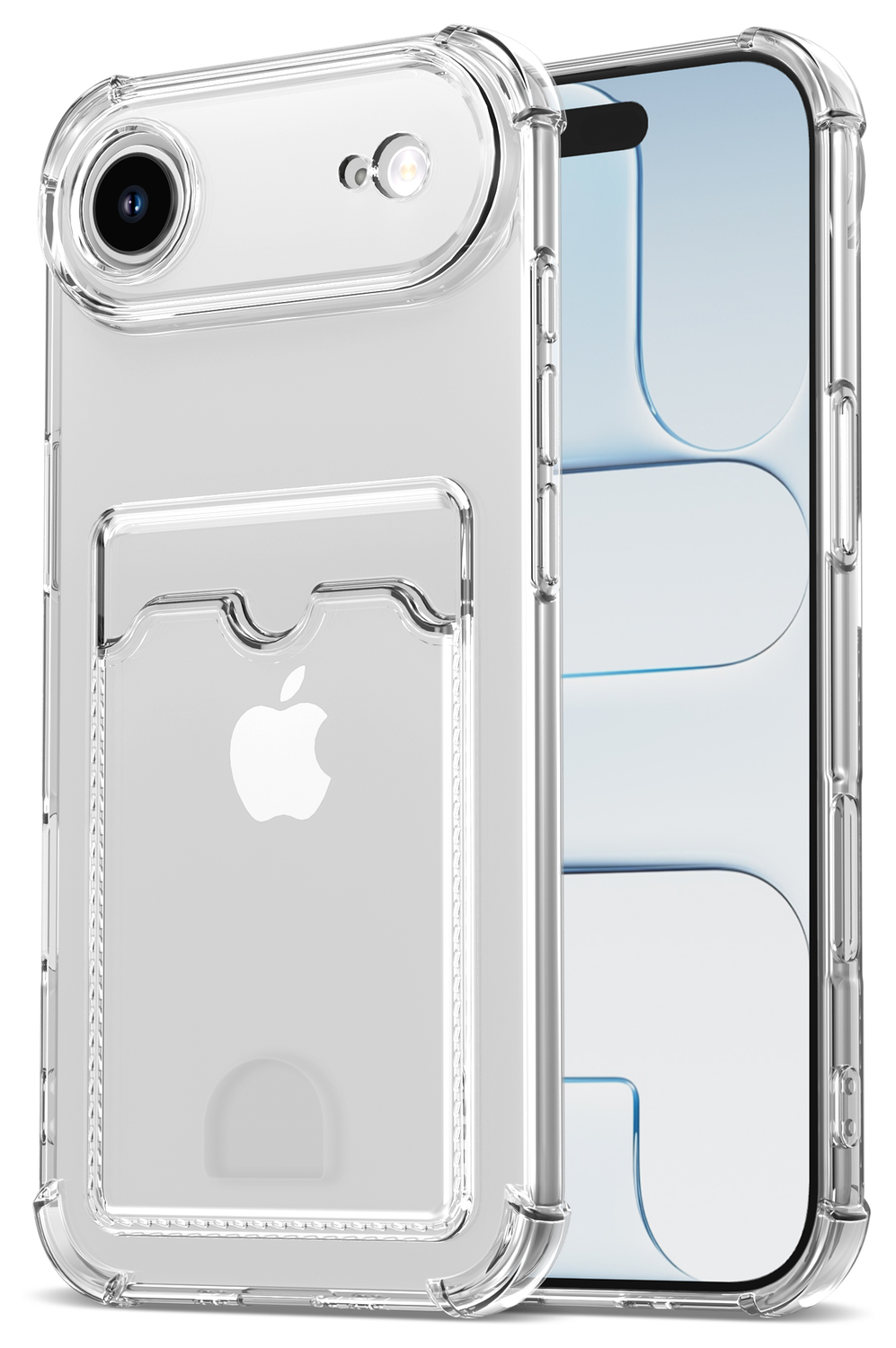 Apple iPhone Air Hoesje Dun TPU met Pasjeshouder Back Cover Transparant afbeelding 1