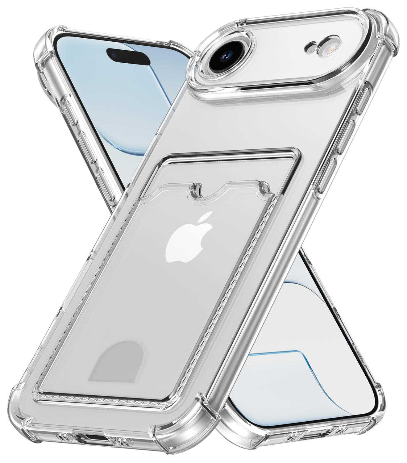 Apple iPhone Air Hoesje Dun TPU met Pasjeshouder Back Cover Transparant afbeelding 2