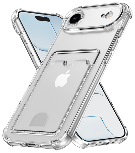 Apple iPhone Air Hoesje Dun TPU met Pasjeshouder Back Cover Transparant afbeelding 2