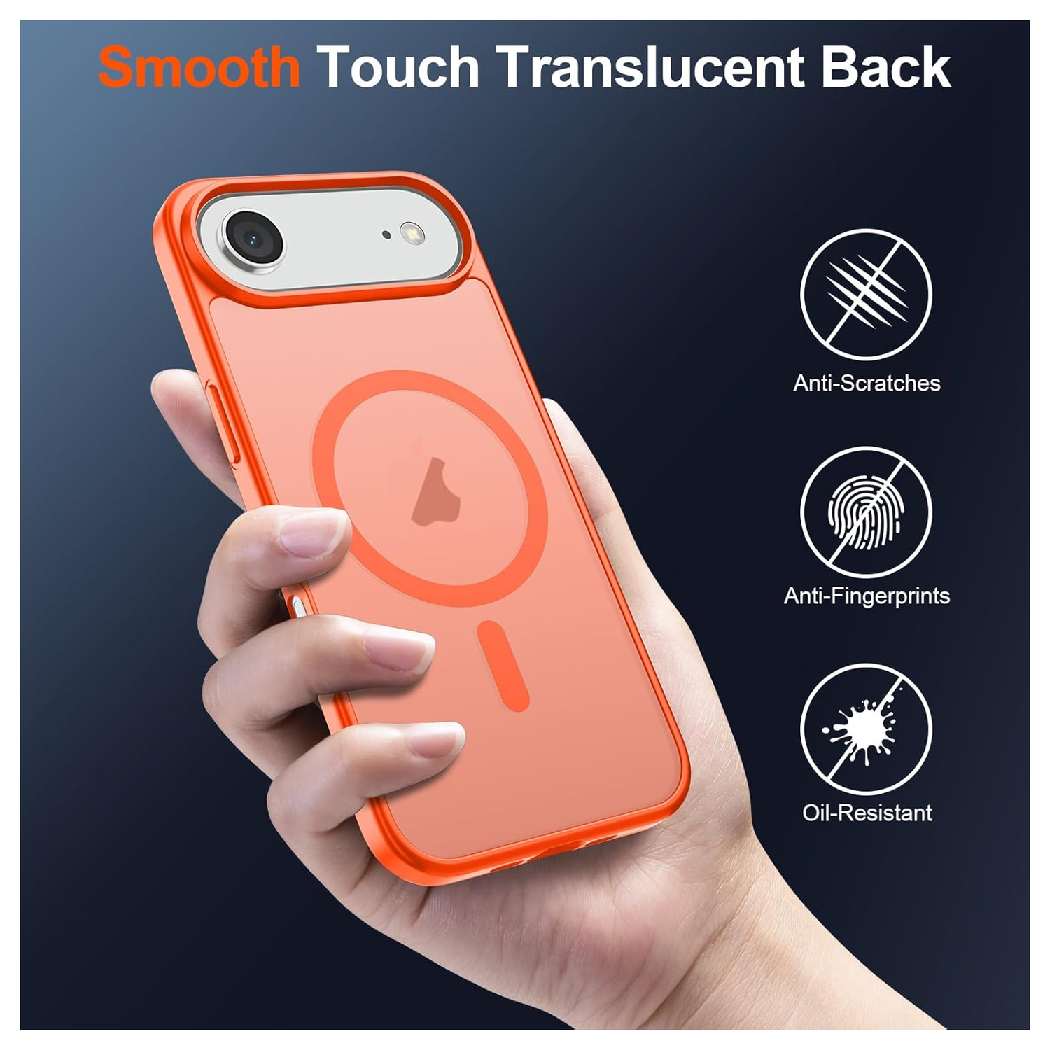Apple iPhone Air Hoesje met MagSafe Back Cover Matte Oranje afbeelding 2