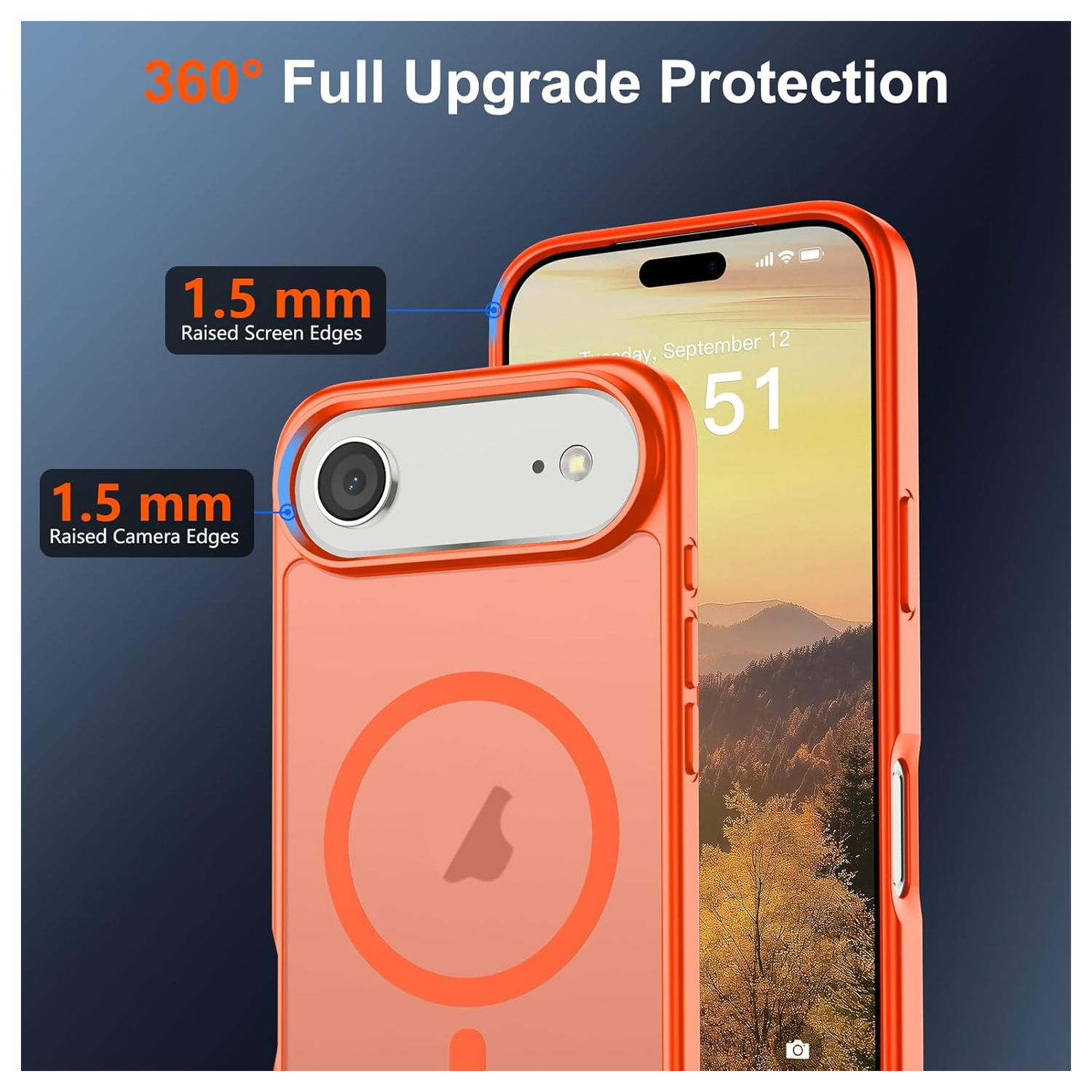 Apple iPhone Air Hoesje met MagSafe Back Cover Matte Oranje afbeelding 5