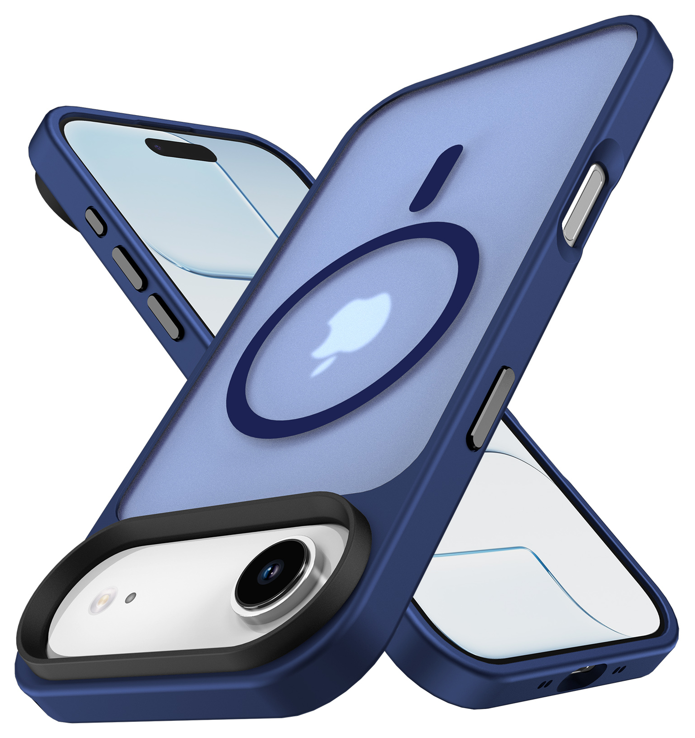 Apple iPhone Air Hoesje met MagSafe Back Cover Matte Donker Blauw afbeelding 2
