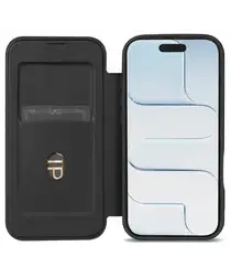 Apple iPhone Air Hoesje met MagSafe Book Case Transparant Zwart afbeelding