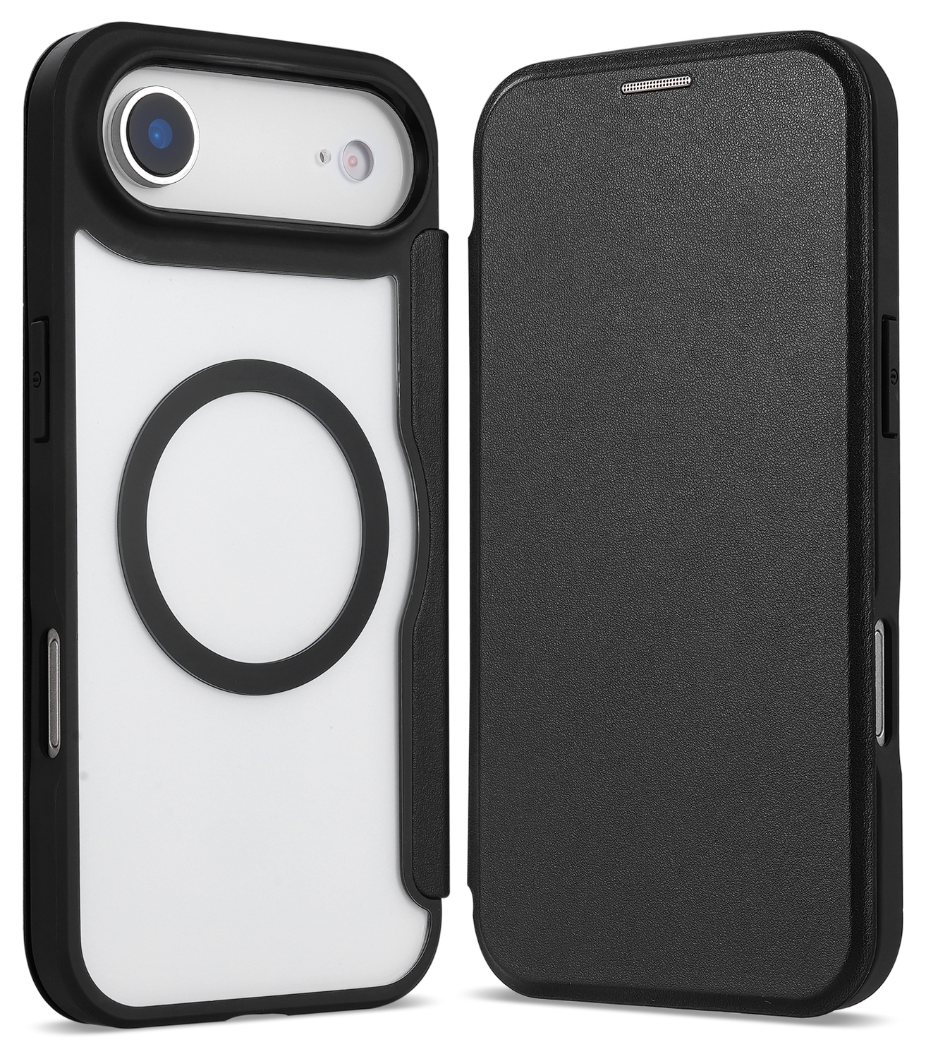 Apple iPhone Air Hoesje met MagSafe Book Case Transparant Zwart afbeelding 2