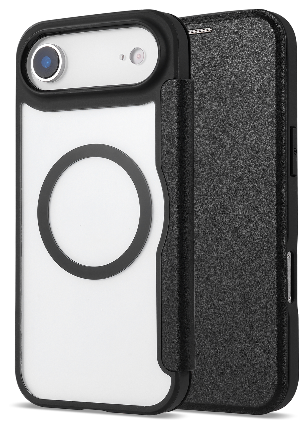 Apple iPhone Air Hoesje met MagSafe Book Case Transparant Zwart afbeelding 3