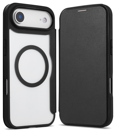 Apple iPhone Air Hoesje met MagSafe Book Case Transparant Zwart afbeelding 2