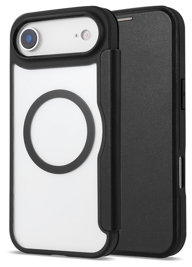 Apple iPhone Air Hoesje met MagSafe Book Case Transparant Zwart afbeelding 3