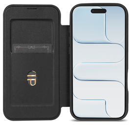 Apple iPhone Air Hoesje met MagSafe Book Case Transparant Zwart afbeelding