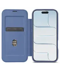 Apple iPhone Air Hoesje met MagSafe Book Case Transparant Blauw afbeelding