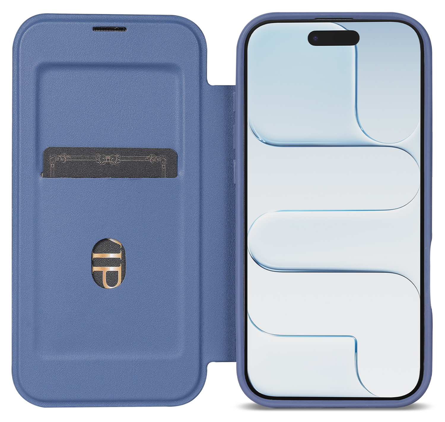 Apple iPhone Air Hoesje met MagSafe Book Case Transparant Blauw afbeelding 1