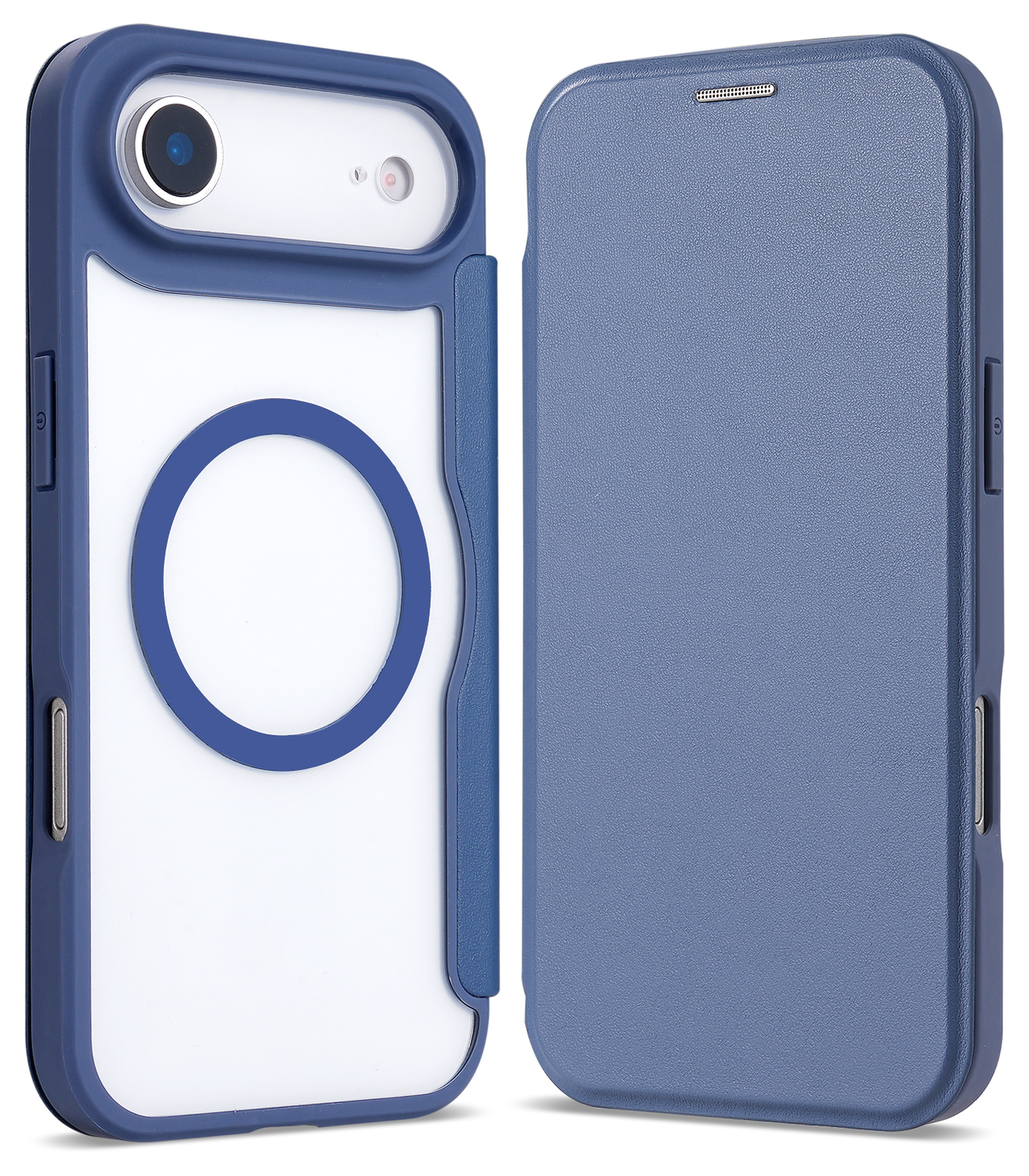 Apple iPhone Air Hoesje met MagSafe Book Case Transparant Blauw afbeelding 2