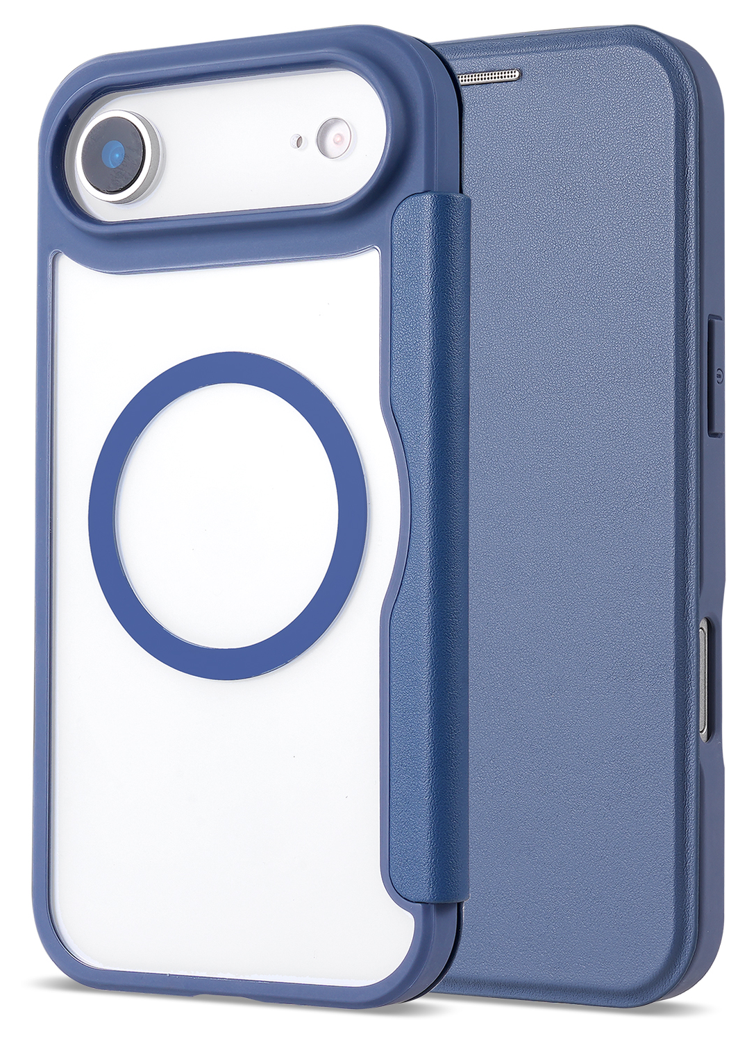 Apple iPhone Air Hoesje met MagSafe Book Case Transparant Blauw afbeelding 3