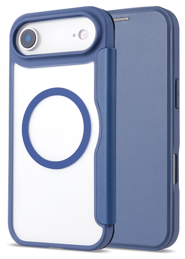 Apple iPhone Air Hoesje met MagSafe Book Case Transparant Blauw afbeelding 3