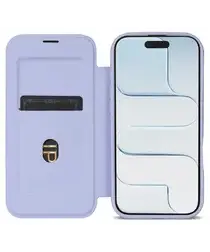 Apple iPhone Air Hoesje met MagSafe Book Case Transparant Paars afbeelding