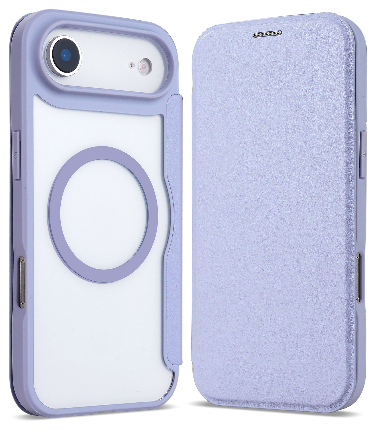 Apple iPhone Air Hoesje met MagSafe Book Case Transparant Paars afbeelding 2