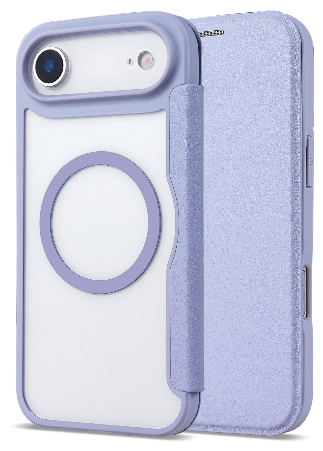 Apple iPhone Air Hoesje met MagSafe Book Case Transparant Paars afbeelding 3