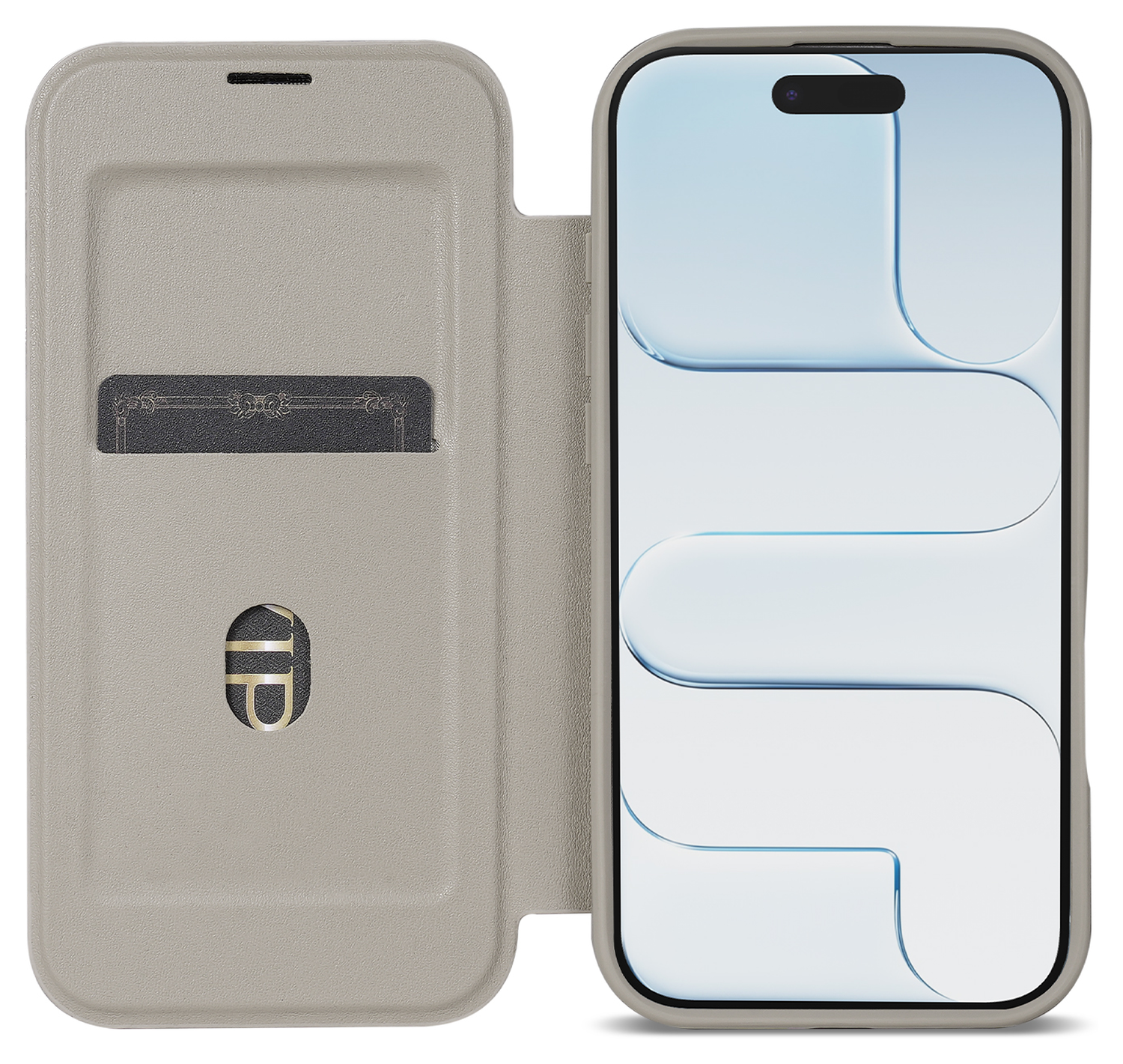 Apple iPhone Air Hoesje met MagSafe Book Case Transparant Beige afbeelding 1