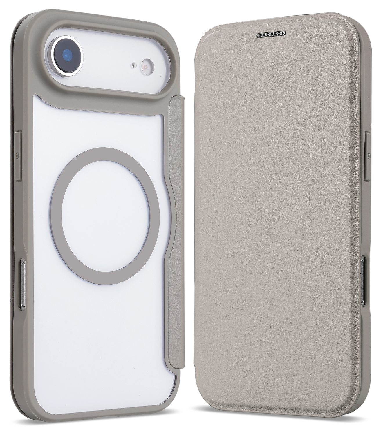 Apple iPhone Air Hoesje met MagSafe Book Case Transparant Beige afbeelding 2