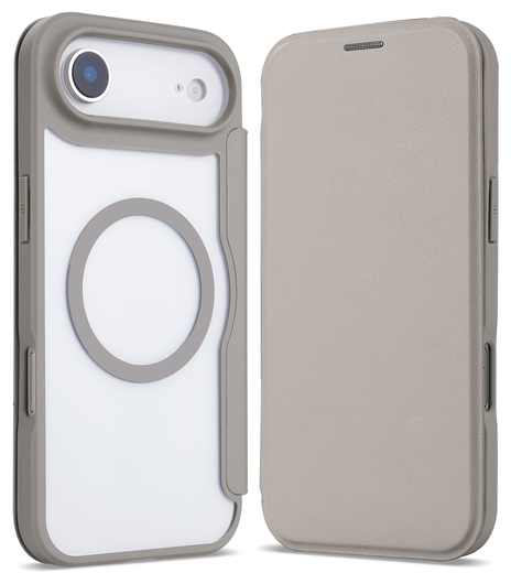 Apple iPhone Air Hoesje met MagSafe Book Case Transparant Beige afbeelding 2