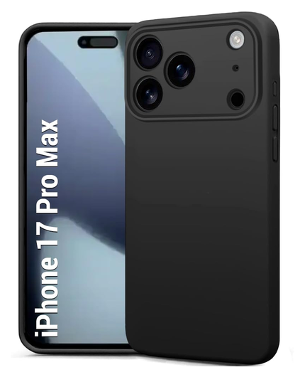 Apple iPhone 17 Pro Max Hoesje Dun TPU Back Cover Matte Zwart afbeelding 1