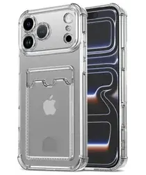 Apple iPhone 17 Pro Max Hoesje Dun TPU met Pasjeshouder Back Cover Transparant afbeelding