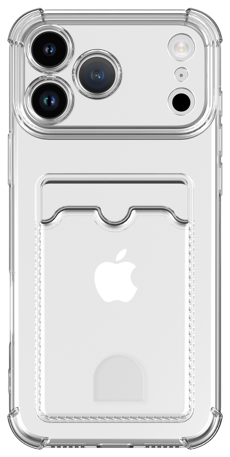 Apple iPhone 17 Pro Max Hoesje Dun TPU met Pasjeshouder Back Cover Transparant afbeelding 4