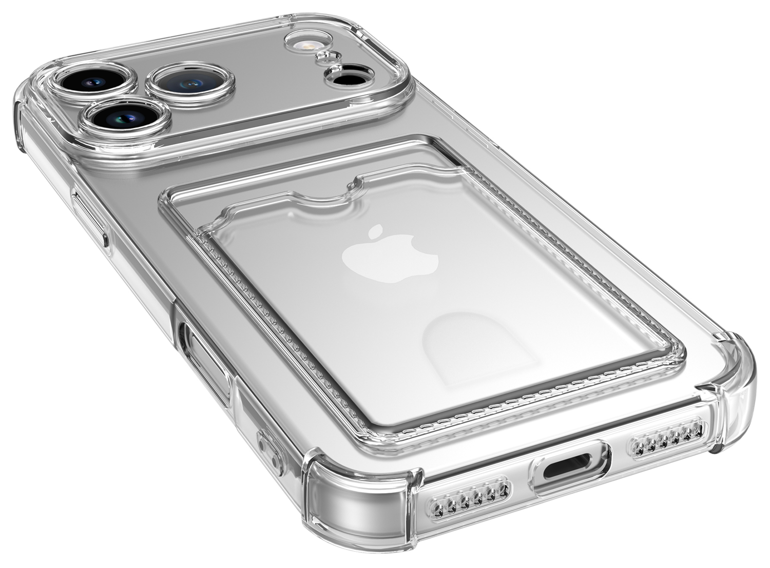 Apple iPhone 17 Pro Max Hoesje Dun TPU met Pasjeshouder Back Cover Transparant afbeelding 6