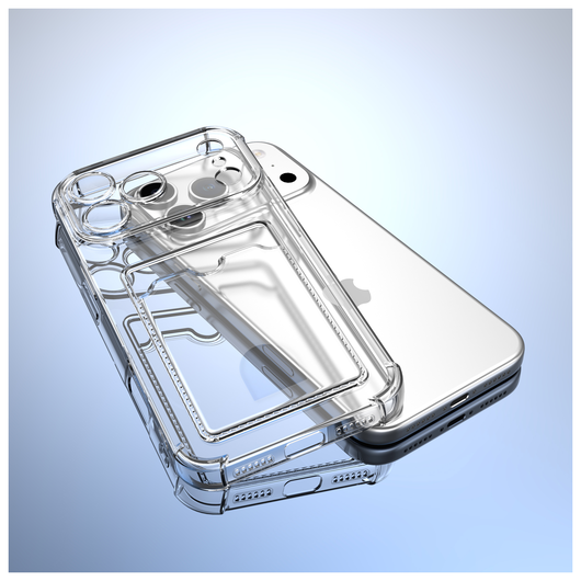 Apple iPhone 17 Pro Max Hoesje Dun TPU met Pasjeshouder Back Cover Transparant afbeelding 3