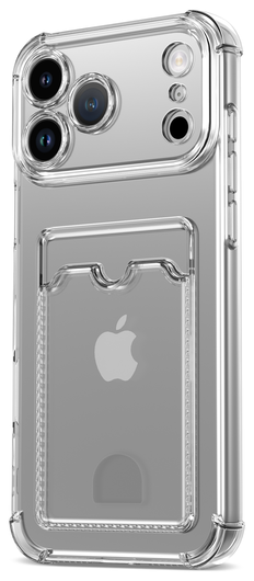 Apple iPhone 17 Pro Max Hoesje Dun TPU met Pasjeshouder Back Cover Transparant afbeelding 5