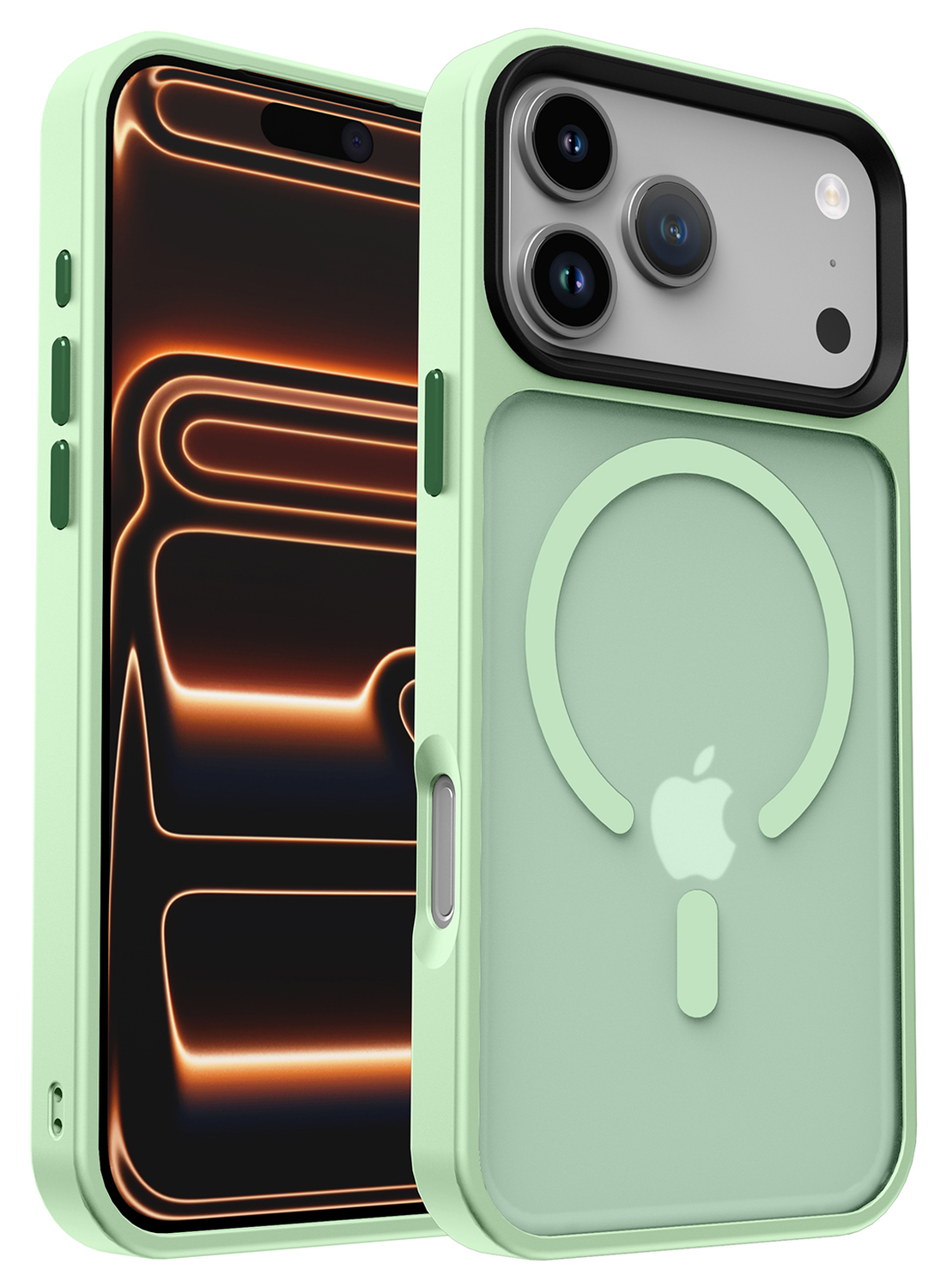iPhone 17 Pro Max Hoesje met MagSafe Back Cover Matte Groen afbeelding 1