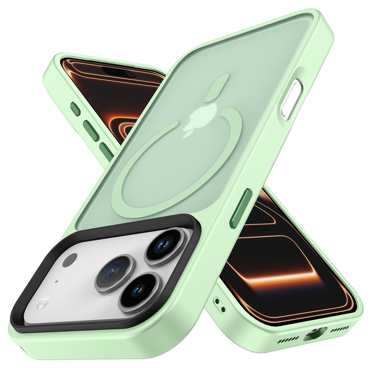 iPhone 17 Pro Max Hoesje met MagSafe Back Cover Matte Groen afbeelding 2