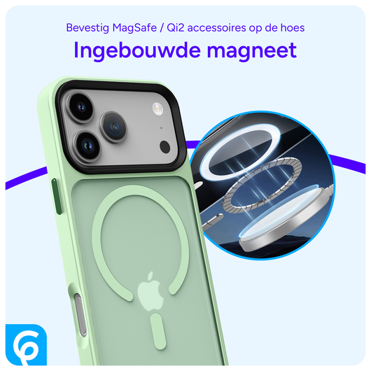 iPhone 17 Pro Max Hoesje met MagSafe Back Cover Matte Groen afbeelding 4