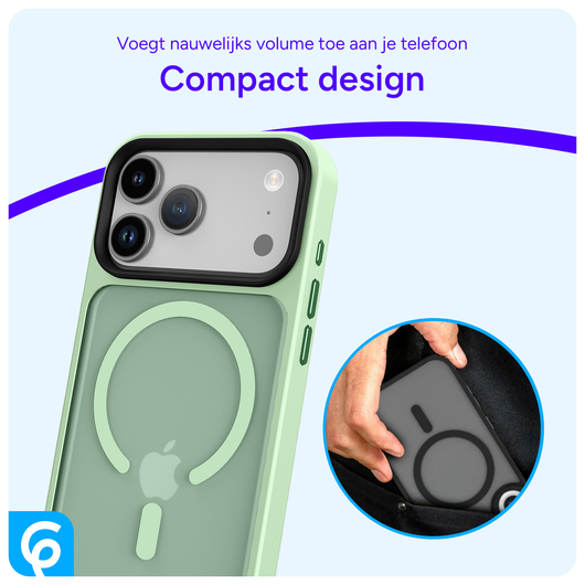 iPhone 17 Pro Max Hoesje met MagSafe Back Cover Matte Groen afbeelding 6