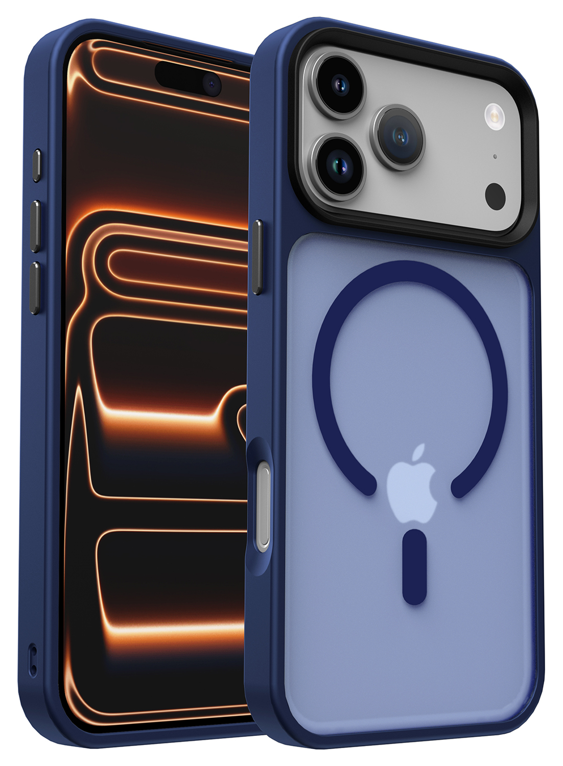 iPhone 17 Pro Max Hoesje met MagSafe Back Cover Matte Donker Blauw afbeelding 1