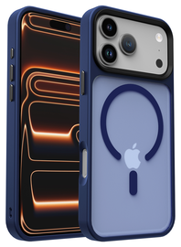 iPhone 17 Pro Max Hoesje met MagSafe Back Cover Matte Donker Blauw