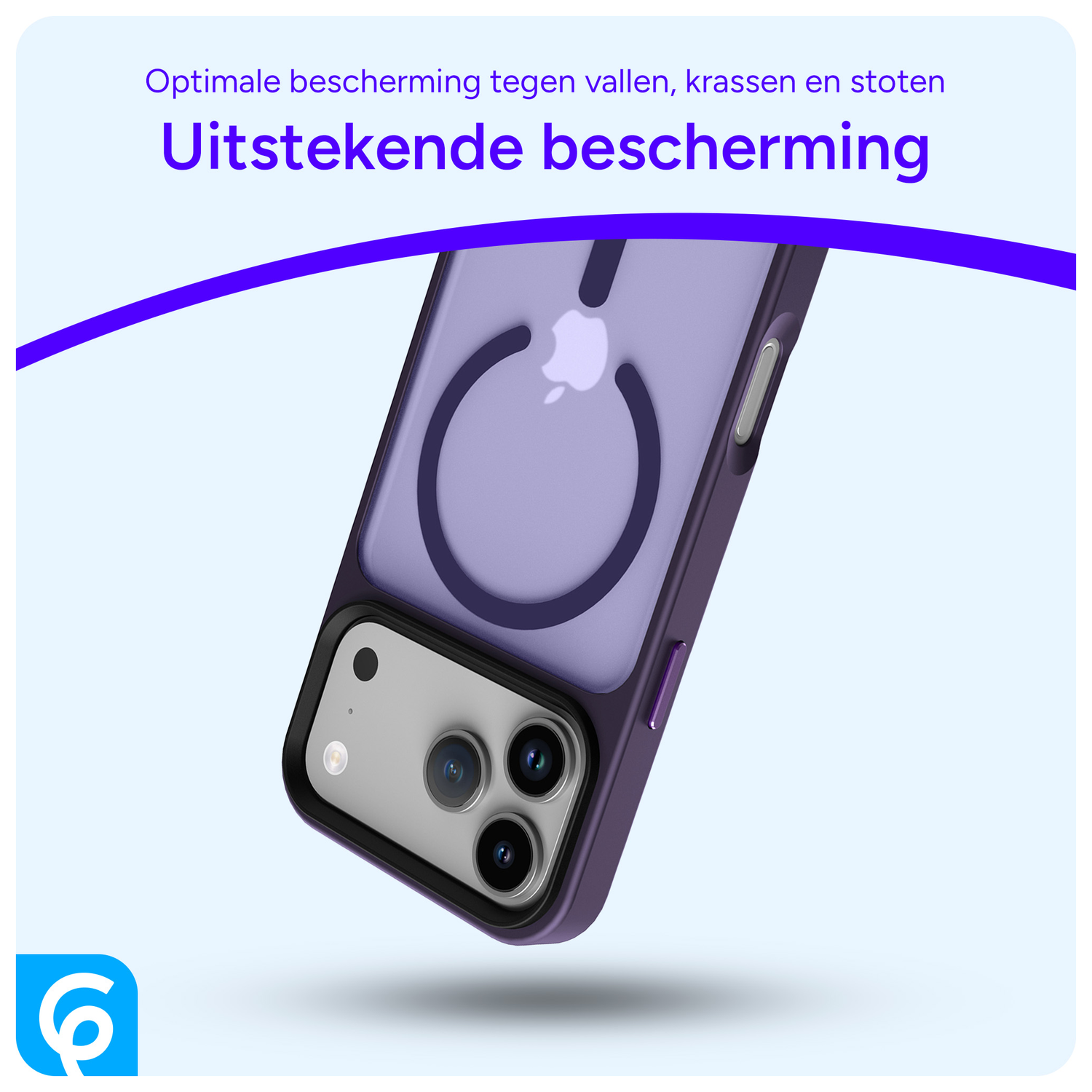 iPhone 17 Pro Max Hoesje met MagSafe Back Cover Matte Donker Paars afbeelding 5